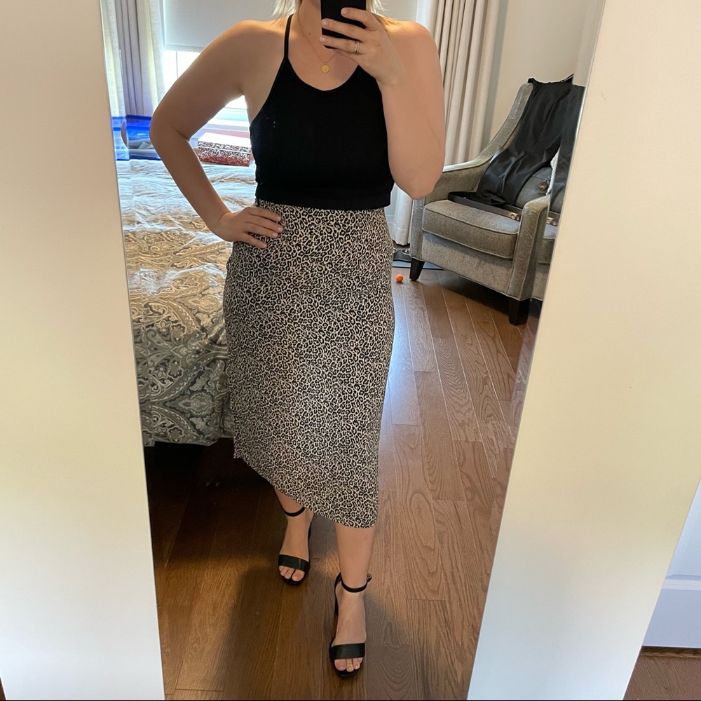American Eagle Outfitters Leopard Print Midi Skirt - Picture 2 of 6